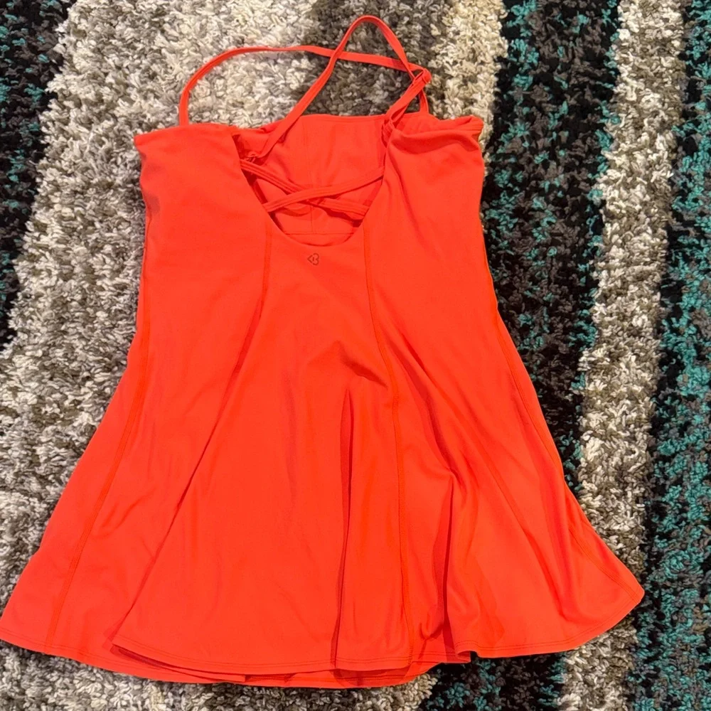 Bold Orange Sleeveless Dress sz M - Picture 3 of 3